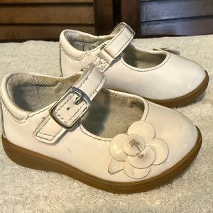 STRIDE RITE White Satin Holly Mary Janes Toddler Size 4